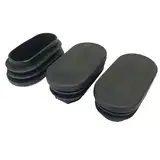 XLJP 20 Stück Schwarze ovale, längliche, rechteckige Kunststoff-Endkappen, Rohreinsätze, Stopfen, Möbelschutz, Staubdichtung (Color : 20PCS, Size : 15x30mm)