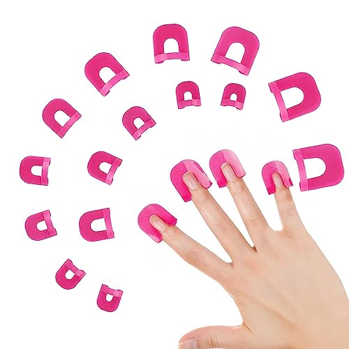 WeddHuis 26pcs Nagellack Schablone,Wiederverwendbar Nägel Edge Hautbarriere Kit,10 Größen Nail Art Lackschutz Spitzenschutz,Nagelkunst Grundlegendes Werkzeugzubehör(Rose Rot)