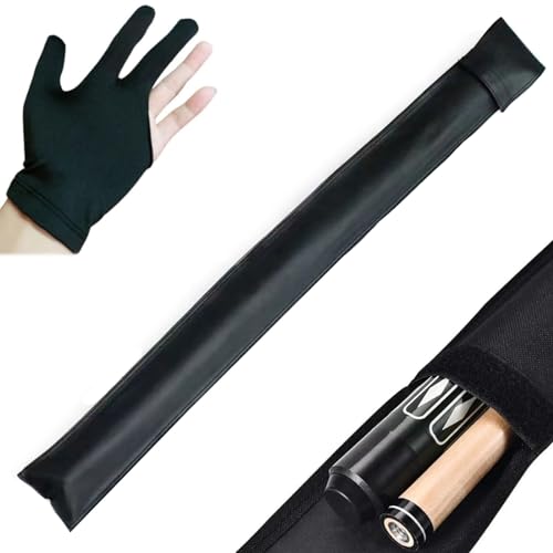 Billard Queue Tasche,Pool Queue Tasche,Pool Cue Bag,Black Color Pool Cue Case,Queue Tasche,Tragbare Pool Queue Tasche,Tragetasche Snooker Sticks,für 1/2 Snooker Billiard Stick Rod+3 Finger Handschuhe