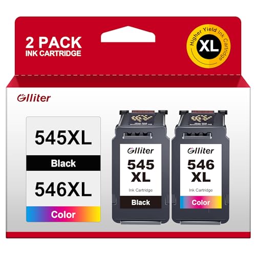 Glliter 545XL 546XL Multipack für Canon Druckerpatronen 545 546 für Canon 545 XL Schwarz und Farbe Kompatibel mit Canon PIXMA TS3355 Patronen für Canon PIXMA TS3350 TS3450 TS3150 TS3400 TR4550 MX495