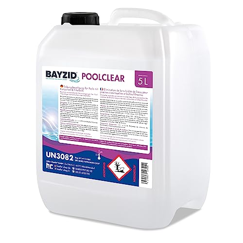 1 x 5 L BAYZID® Poolclear - Trübungsbeseitigung für Pool Filter mit Kartuschen & Filterballs/Filterbälle