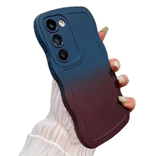 Rnrieyta Miagon Gradient Aesthetic Welle Hülle für Samsung Galaxy S22 Plus,Süßes Curly Handyhülle Frauen Mädchen Lockige Rahmenform Design Silikon TPU Bumper Schutzhülle