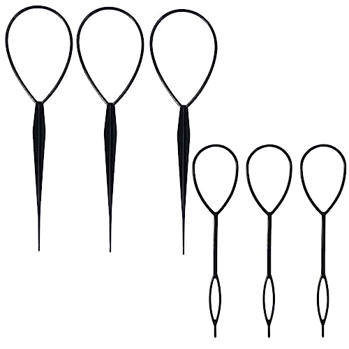 WeddHuis 6 Stück loop tool, Haar Schwanz Twister, Haargeflecht Werkzeug, Französisch Haar Twister, Schnell Spiral Flechten DIY Haar Styling Aid Werkzeug für Frauen, Mädchen