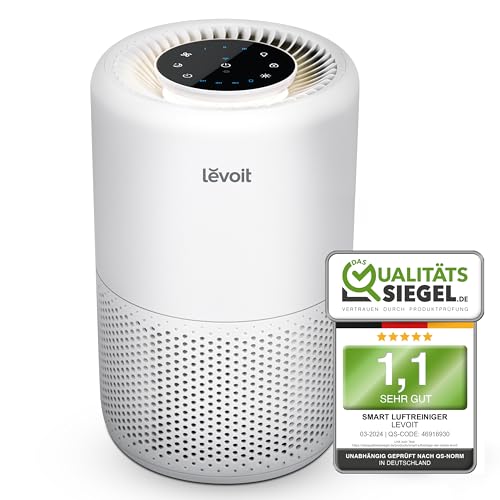 LEVOIT Luftreiniger HEPA Filter für Allergiker, Luftfilter gegen Schimmel Staub Pollen Tierhaare, CADR 170m³/h bis zu 35㎡ Raucherzimmer, Air Purifier Schlafmodus Nachtlicht Timer, App Steuerung