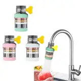 3pcs Mini Wasserhahn Wasserfilter für Trinkwasser, ktivkohle Wasserfilter Wasserhahn, Spritzfest Leitungswasserfilter Filter, runder Hahn Wasser Filter für Küche Badezimmer (6-Schicht-Filtration)