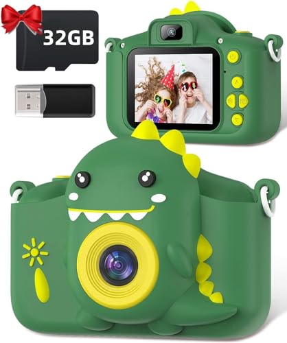 Kinderkamera, Gofunly Kinder Kamera 1080P 2,0-Zoll-Bildschirm Fotoapparat Kinder mit 32GB-Karte Selfie Digitalkamera Kinder Fotokamera Kinder für 3-12 Jahre Jungen und Mädchen Weihnachten Spielzeug