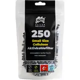 KAiLAR 250 BLACK Cellulose Aktivkohlefilter Slim (5,9 mm) mit veganer Aktivkohle aus Kokosnussschalen | Für ein schadstoffärmeres und sanftes Raucherlebnis ohne zu verstopfen (Kälteresistenz)