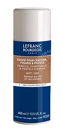 Lefranc Bourgeois 300226 Cristal Fixative, Fixativ das Kohle-, Buntstift- und Pastellzeichnungen schützt, Alterungsbeständig - 400ml Spray
