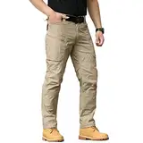 CARWORNIC Herren Outdoorhose Taktische Hose Cargohose Für Herren Schwarz Khaki Arbeithose wasserdichte Armee Militär Hose Frühling Herbst Kampfhose