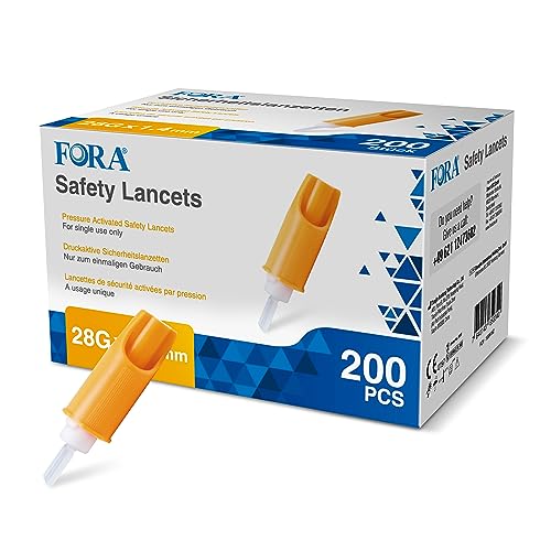 FORA Safty-Lanzetten 28G - 200 Stück, einmalstechhilfe der für kapillare Blutentnahme