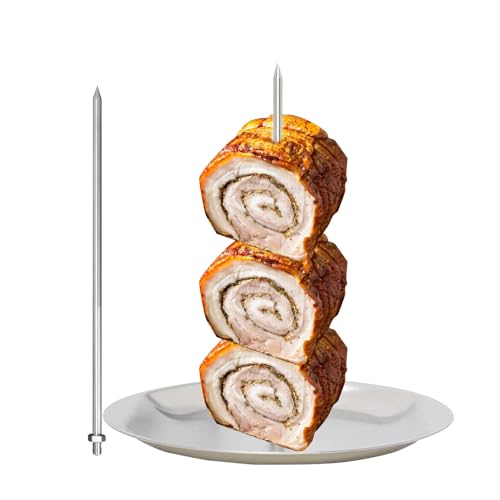 Vertikaler Fleischspieß, Edelstahl vertikaler Spieß, abnehmbarer Edelstahl Al -Pastor -Spieß für Grill, brasilianische Grillspieße für Grill, Grillspieße, Grill Grill