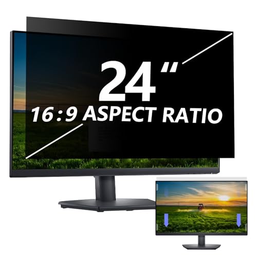 Dabernur 24 Zoll Sichtschutzfilter kompatibel mit 16:9 Breitbild-Display – Monitor, Desktop-PC, Computer, Anti-Spy/einfache Installation/blendfrei/blockiert blaues Licht