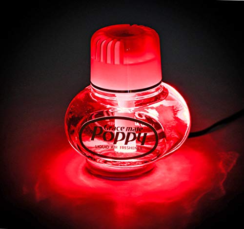 All Ride Lufterfrischer Original Poppy mit roter LED Beleuchtung, Duft Inhalt 150 ml, 24 Volt Anschluss für LKW (Duft Erdbeere)