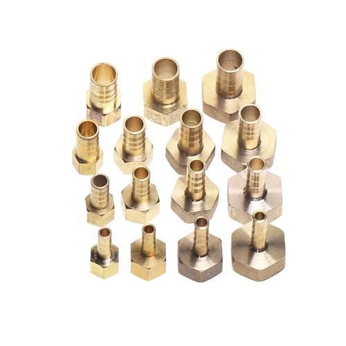 YJUHADWPBZ Brass Hose Fitting 4mm 6mm 8mm 10mm Barb Tail 1/8" 1/4" 1/2" 3/8" Female Thread Copper Connector Joint Coupler Adapter(6mm Brad,3/8")