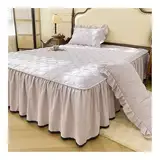 Cmis Kbei Gesteppter Bettrock, dicke Tagesdecke, Rüschen, Bettüberzug, Einzelbett/Queen-Size-Bett, Matratzenschoner, Bettwäsche (ohne Kissenbezug) (Meiguizi, Queen 150 x 200 cm, 1 Stück)