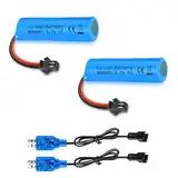 VICMILE 3.7V 800mah Li-ion Akku 2Pack 1S RC Batterie with USB Chargers SM-2P Plug RC Rechargeable Battery Compatible with Remote Control Cars E35 DE38 DE40 DE50 DE55 TB202 TM141 Toy Cars