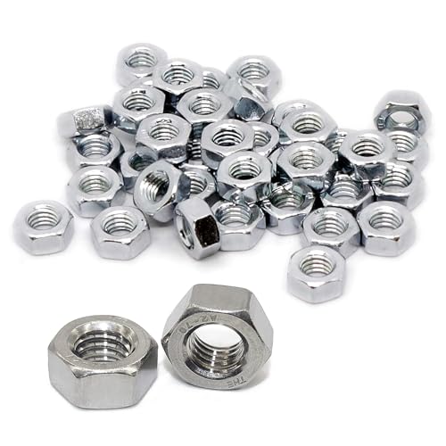 M6 Muttern, Edelstahl A2 V2A Selbstsichernde Muttern,50 Stück DIN985 Sicherungsmuttern Sechskantmuttern Sechskantmutter Niro Stoppmuttern Selbstsichernde Kontermuttern Set
