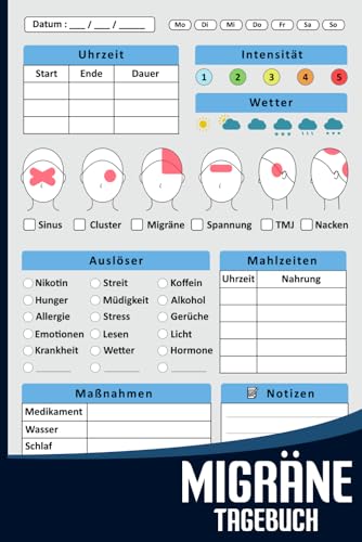 Migräne Tagebuch: Kopfschmerzen verstehen und dokumentieren - Ihr umfassendes Migränetagebuch für effektive Schmerzbewältigung und präventive Maßnahmen im praktischen Taschenformat