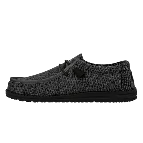 HEYDUDE - Wally Sox Herren - Slip on Schuhe - Mokassin Stil, Micro Total Black, 42 EU