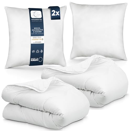 2er Pack MOON Bettenset Ganzjahresdecke Steppbettdecke 135 x 200 cm Set inkl. Kopfkissen 80 x 80 cm 100% Polyester