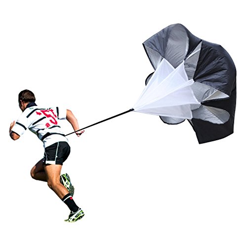 Sprintfallschirm,56-Zoll Speed-Fallschirm-Widerstands Widerstandsfallschirm mit verstellbarem Riemen Lauf-Sprint-Fallschirm zur Verbesserung der Geschwindigkeit Ausdauer Kraft Fußball Fußball Bohren