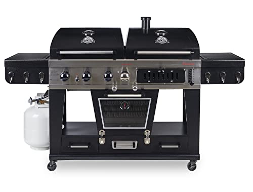 Pit Boss Memphis Ultimate 4-in-1 Kombigrill, schwarz, Stahl/Gusseisen, Smoker, Gas- und Holzkohlegrill