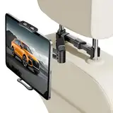 YADOBIG Tablet Halterung Auto Kopfstütze, 360° Drehung iPad Halterung Auto, mit Faltbarem Teleskoparm, Anti-Stoß, Anti-Rutsch, für iPad, Switch, Kindle und Andere 4.7-13 Zoll Geräte, Schwarz