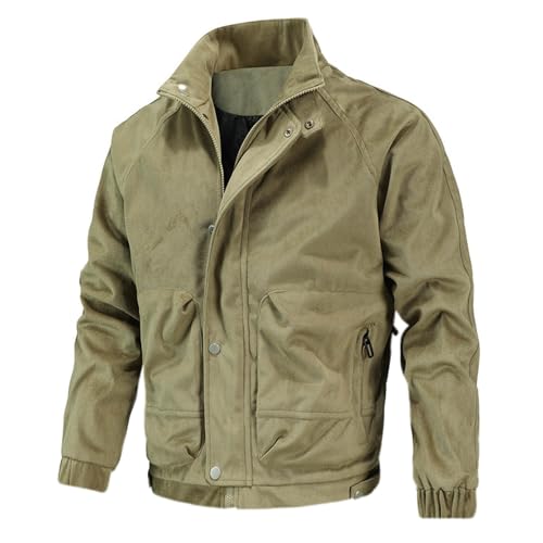 SRZYMJ Mantel Herren Beige Wintermantel Übergangsjacke Leicht Gefüttert Outdoorjacke Jacke Leicht Softshelljacke Steppjacke Winter Funktionsjacke 3 In 1 Parka Grün Sportjacke Freizeitjacke