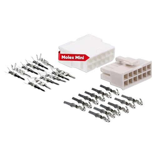 Molex Mini-Fit Jr. Steckverbinder-Set 12 polig für PC-Komponenten Kali-2412 I Industriequalität vom deutschen Händler