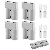 4 Stück 50A Batterieanschluss Stecker - 600V Schnellverbindungsstecker für Batterien, für Auto, Wohnmobil, Wohnwagen, Motorrad, Boot und Solaranlagen, Inklusive 8 Anschlussstifte