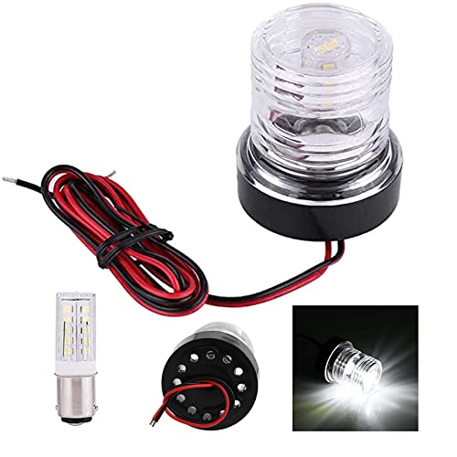 Geloo 12–24 V LED-Navigationslicht für Marineboote, Yachten, Garten, Ankerlichter, wasserdichtes Signallicht, rundum, 360°, weißes Licht, 4500 K, kleines Marine-Navigationslicht