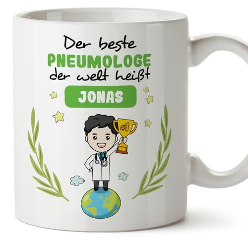 Mugffins Tassen Personalisierten für PNEUMOLOGE Mann - Auf Deutsch - der Beste der Welt - 11 oz / 330 ml - Individuell Anpassbar Geschenk Mitarbeiter