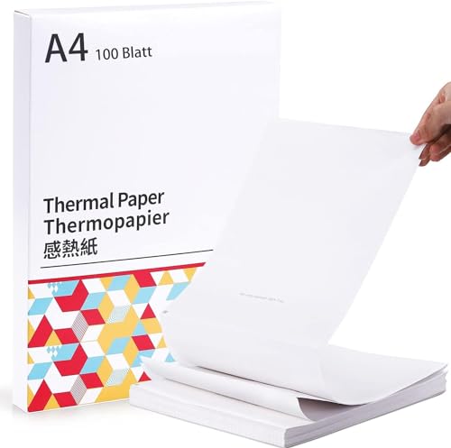 COLORWING Fanfold A4-Thermodruckpapier für tragbaren Drucker M08F - Mehrzweckpapier kompatibel für tragbare Drucker MT800 MT800Q und PJ762 PJ763MFi, 100 Blatt