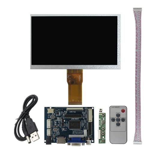 7 Zoll LCD Display Monitor, 1024x600, HDMI/VGA/AV, Treibersteuerplatine, Universell Tragbar, Kompatibel mit Raspberry Pi