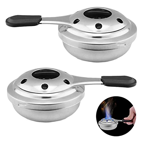 2 Stück Fondue Brenner,Spiritusbrenner Fondue,Mini Edelstahl Alkoholbrenner,Camping Spiritusbrenner Kocher,Für Outdoor Camping Picknick Kochen Rucksackreisen BBQ(15.5 * 9.9 * 4.8cm)