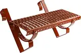Parotec Dachtritt 100 cm für Schornsteinfeger Komplett Steigtritt für Dachziegel und Dachpfanne zum Einhängen Laufrost inkl. Montagematerial, 10 Farben (RAL 8004 - Ziegelrot)