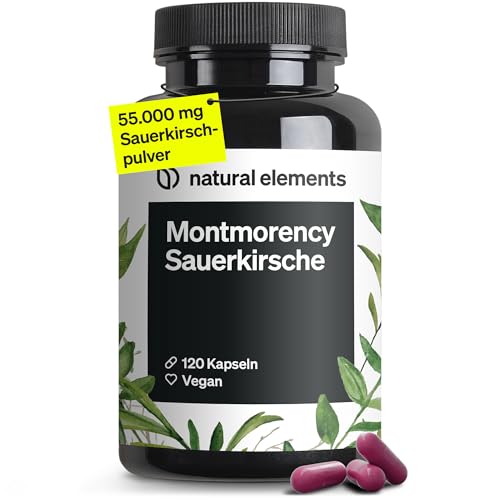 Montmorency Sauerkirsche (50:1) – 120 Kapseln – 1.100 mg Extrakt (entspricht 55.000 mg Kirschpulver) pro Tagesdosis – Kirschextrakt – vegan, hochdosiert – in Deutschland produziert & laborgeprüft