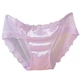 2025 - Damenunterwäsche reizvolle Unterwäsche Spitze offener Thong G-Hosen Schlafanzieher das Höschen Damen Dessous Set Sexy (Purple, L)