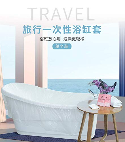Huoxiuart 10 Stück Einweg-Badewannen-Abdeckfolie, große Badewanneneinlage, Kunststofftasche für Reisen, Haushalt und Hotel, Badewannen (250 x 129 cm)