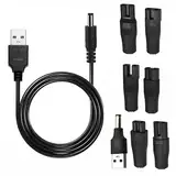 AQSQWQ 8 Stück 5V USB Netzkabel Kabel Rasierer Ladegerät Ersatz-Netzteil-Ladegerät, Multifunktions USB Adapter Set für alle Arten von Rasierern, Haarschneidern und anderen Ladekabeln