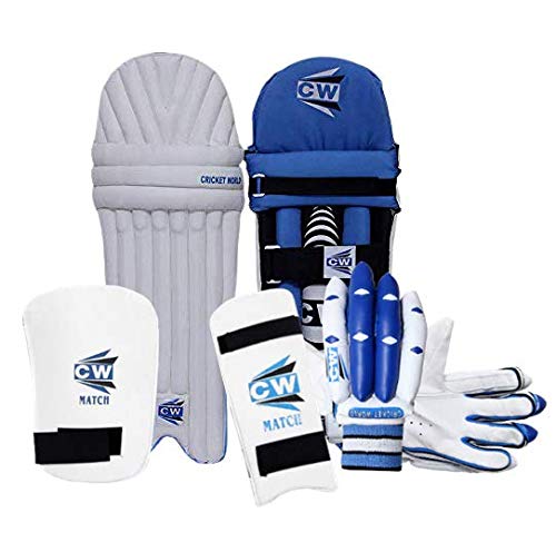 CW MAX Cricket-Set Cricket Schutzausrüstung Cricket Schlagtraining Ausrüstung Ellenbogenschutz Oberschenkelpolster Protektor Hand Handschuhe Schlagsport Cricket Beinschützer