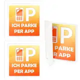 3 Stück Ich Parke Per App Karte Kartenhalter Selbstklebend Auto Wiederablösbar Transparent Parkvignette Sticker Für Windschutzscheibe Auto Aufkleber Für PrivatfahrzeugOder Carsharing Fahrzeuge 9x9cm