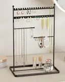 Schmuck Organizers, Schmuckständer 32cm Hoch, 4 bar Robust Schmuckaufbewahrung Reise, Schmuckschrank Organizer für Halskette, Armband, Parfüm und Ohrringe, Deko Aesthetic Accessoires, Schwarz