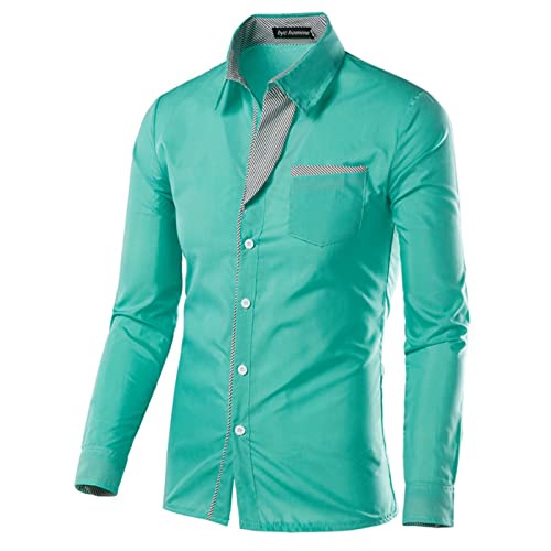 Generisch Herren Hemd Businesshemd Langarm Freizeithemd Herrenhemden Casual Regular Fit MäNner Hemden Hawaii Hemd MäNner Herren Hemd Regular Fit BüGelfrei