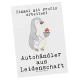 Mr. & Mrs. Panda Postkarte Autohändler Leidenschaft - Geschenk, Gebrauchtwagenhändler, Autohandel, Geburtstagskarte, Beruf, Einladung Geburtstag,