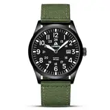 LN LENQIN Uhren Herren Herren Uhr Militär Uhr 30M wasserdichte Armbanduhr Herren Analog Quarz Uhren für Männer mit Datum Feld Uhr Nylon Band Armee Taktische Sportuhr