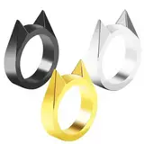 3 Stück Katzenohren Ring Zinklegierung,Katzen Ohrringe Legierung Ringe,Niedliche Katzenringe Set,kreative Selbstverteidigung Katzenringe,Katze Self Defense Rings,Ehefrau Mann Freundin Freund