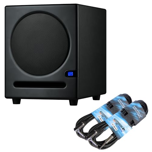 PreSonus Eris Sub 8BT Aktiver Studio-Subwoofer mit Bluetooth 8 Zoll + 2X keepdrum Klinkenkabel