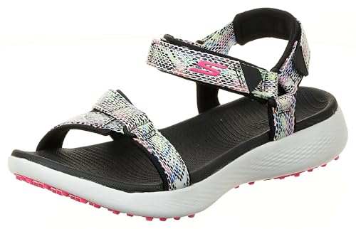 Skechers Damen 600 Spikeless Golf Sandal Golfschuh, Schwarz/Multi-Schlangen-Print, 40 EU