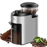 Wancle Kaffeemühle 200W mit 28 Mahlgradeinstellungen, Überhitzungsschutz, 2-12 Tassen Kapazität, kompaktes Design für einfache Aufbewahrung, Edelstahl